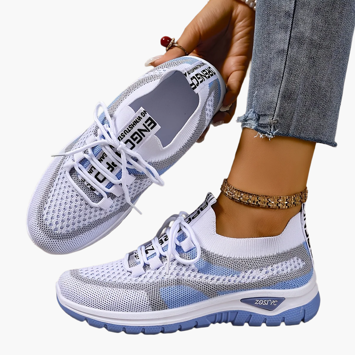 Baskets de sport femme style décontracté pour marche et loisirs