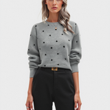 Ava | Casualny Sweter z Długim Rękawem w Wzór Kropki