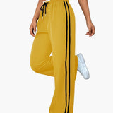 Pantalon large sport femme style streetwear à bandes – coupe décontractée idéale pour le quotidien