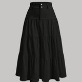 Jupe longue taille haute femme style bohème élégante pour printemps et été