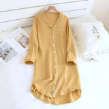 Lekka Damska Pasiasta Sukienka Nocna z Bawełny