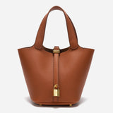 Glaiza | Elegancka Torebka typu Bucket Gold-Lock