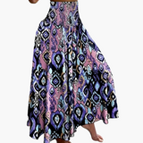 Jupe longue taille haute bohème femme à motifs tropicaux pour l'été