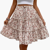 Jupe Midi Femme Élégante à Imprimé Fleuri Bohème – Look Estival Décontracté