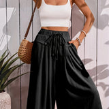 Jupe-culotte ample femme style élégant pour l'été, coupe large et décontractée