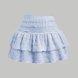 Jupe courte à volants style bohème pour femme, idéale pour l'été et le printemps