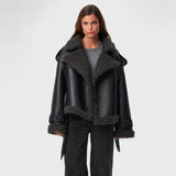 Elvira - Płaszcz z Wełny Owczej z Paskiem