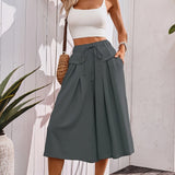 Jupe-culotte ample femme style élégant pour l'été, coupe large et décontractée