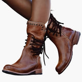 Bottes à Lacets Vintage pour Femme Style Aventurière – Confort et Élégance au Quotidien
