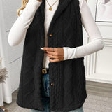 Gilet sans manches à capuche style torsadé pour femme, élégant et décontracté