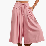 Jupe-culotte ample femme style élégant pour l'été, coupe large et décontractée