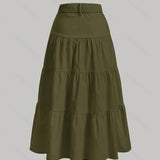 Jupe longue taille haute femme style bohème élégante pour printemps et été