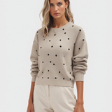 Ava | Casualny Sweter z Długim Rękawem w Wzór Kropki