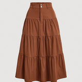 Jupe longue taille haute femme style bohème élégante pour printemps et été