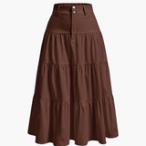 Jupe longue taille haute femme style bohème élégante pour printemps et été