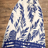 Ensemble féminin style vacances chic à motifs tropicaux - Haut sans manches et jupe longue avec taille froncée