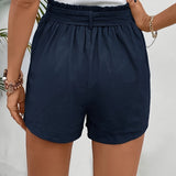 Jupe portefeuille courte taille haute avec ceinture nouée pour femme - Style élégant d'été