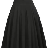 Jupe patineuse femme chic à taille haute avec ceinture nouée – Style élégant pour toutes occasions