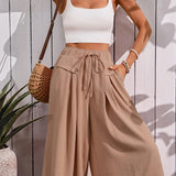 Jupe-culotte ample femme style élégant pour l'été, coupe large et décontractée