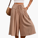 Jupe-culotte ample femme style élégant pour l'été, coupe large et décontractée