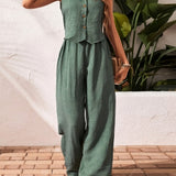 Combinaison élégante sans manches style gilet pour femme – Look chic et décontracté