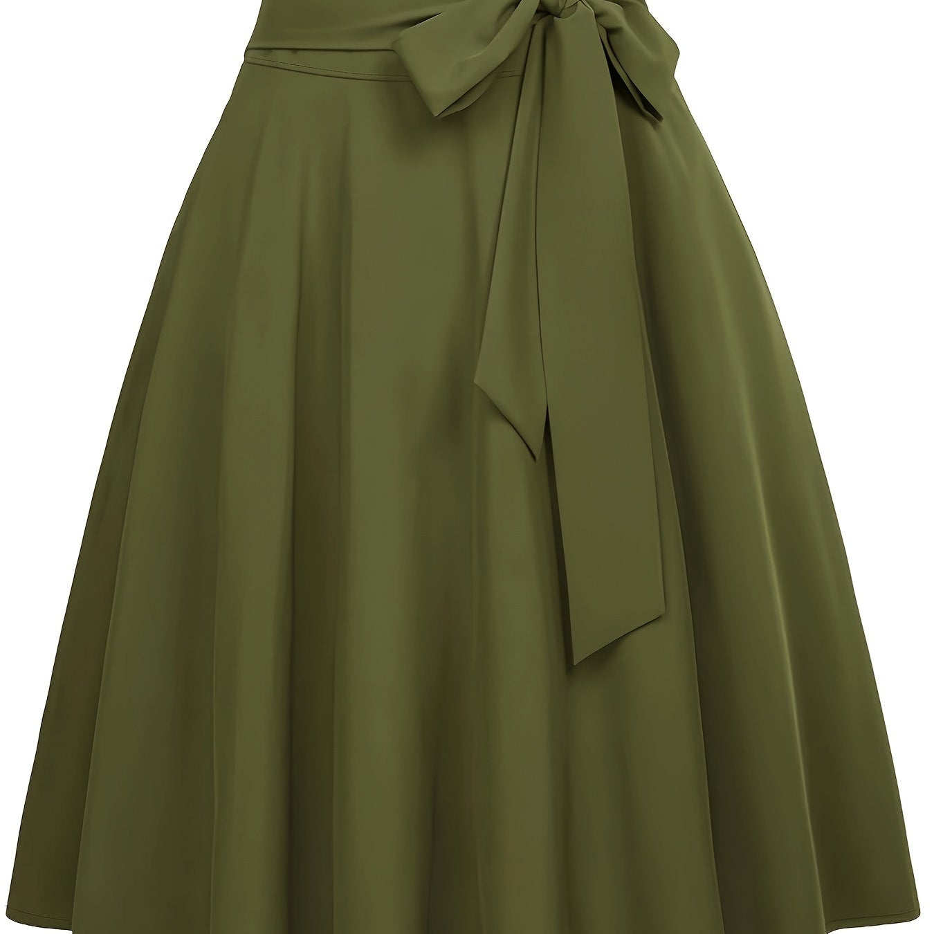 Jupe patineuse femme chic à taille haute avec ceinture nouée – Style élégant pour toutes occasions
