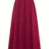 Jupe longue taille haute style paperbag femme élégante et décontractée