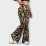 Spodnie Bootcut w Motyw Lamparta