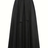 Jupe longue taille haute style paperbag femme élégante et décontractée