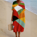 Halina | Sukienka Kolorowa Patchwork