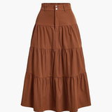Jupe longue taille haute femme style bohème élégante pour printemps et été