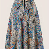 Jupe longue femme style bohème chic imprimé paisley – Élégante et fluide pour le printemps-été