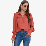 Elegancka bluzka chiffon z lampionowymi rękawami