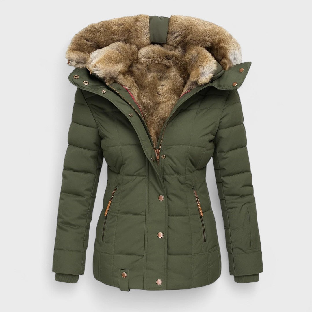 Marlene - Zimowy płaszcz z futrzanym wypełnieniem