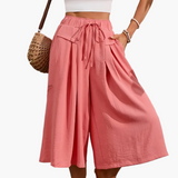 Jupe-culotte ample femme style élégant pour l'été, coupe large et décontractée