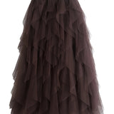 Jupe longue à volants style bohème pour femme, élégante et tendance, idéale pour occasions spéciales et looks romantiques