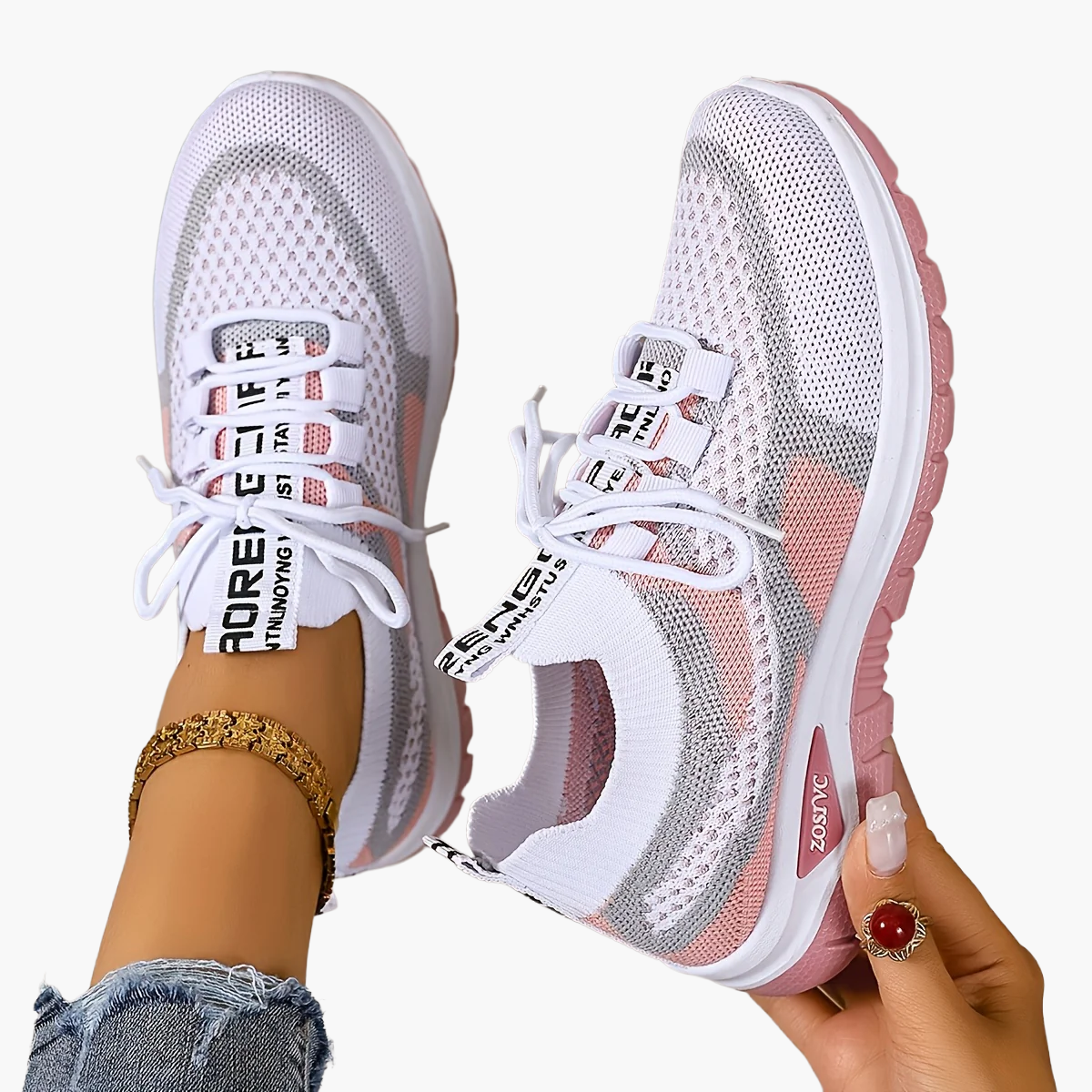 Baskets de sport femme style décontracté pour marche et loisirs