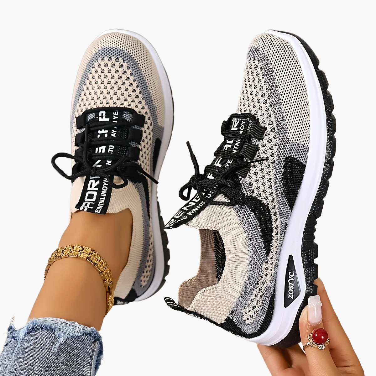 Baskets de sport femme style décontracté pour marche et loisirs