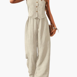 Combinaison élégante sans manches style gilet pour femme – Look chic et décontracté