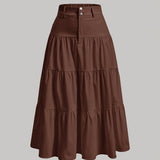 Jupe longue taille haute femme style bohème élégante pour printemps et été
