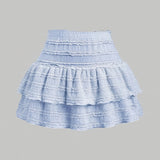 Jupe courte à volants style bohème pour femme, idéale pour l'été et le printemps