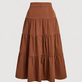 Jupe longue taille haute femme style bohème élégante pour printemps et été