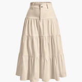 Jupe longue taille haute femme style bohème élégante pour printemps et été
