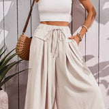 Jupe-culotte ample femme style élégant pour l'été, coupe large et décontractée