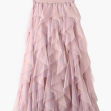 Jupe longue à volants style bohème pour femme, élégante et tendance, idéale pour occasions spéciales et looks romantiques
