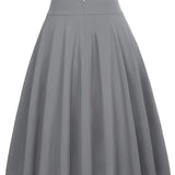 Jupe patineuse femme chic à taille haute avec ceinture nouée – Style élégant pour toutes occasions