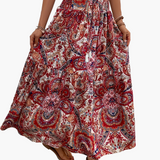 Jupe longue bohème à motif floral pour femme, style été élégant
