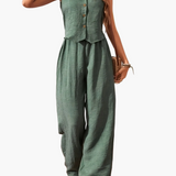 Combinaison élégante sans manches style gilet pour femme – Look chic et décontracté