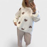 Mila - Sweter z mieszanki bawełny z sercami