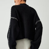 Alma | Oversize-Dolcevita-Pullover z detalami Piqué